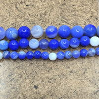 10mm Blue & White Agate Beads | Fashion Jewellery Outlet | Fashion Jewellery Outlet