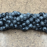 8mm Black & Grey Snowflake Obsidian Bead | Fashion Jewellery Outlet | Fashion Jewellery Outlet