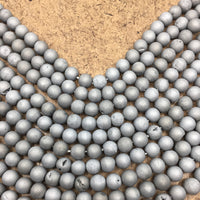 10mm Light Grey Druzy Beads | Fashion Jewellery Outlet | Fashion Jewellery Outlet