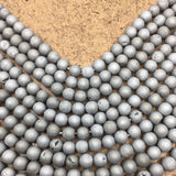 10mm Light Grey Druzy Beads | Fashion Jewellery Outlet | Fashion Jewellery Outlet
