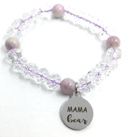 Glass Bead Bracelet with Mama Bear Charm | Fashion Jewellery Outlet | Fashion Jewellery Outlet