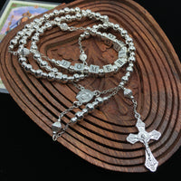Alloy Silver Bead Custom Handmade Rosary | Fashion Jewellery Outlet | Fashion Jewellery Outlet