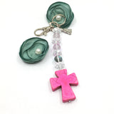 Pink Howlite Keychain with Tassel Charm | Fashion Jewellery Outlet | Fashion Jewellery Outlet