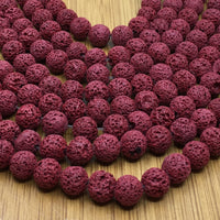 8mm Burgundy Lava Bead | Fashion Jewellery Outlet | Fashion Jewellery Outlet