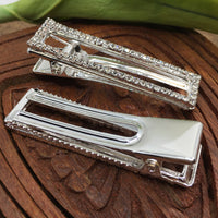 Silver Crystal Rhinestone Stud Hair Clip | Fashion Jewellery Outlet | Fashion Jewellery Outlet