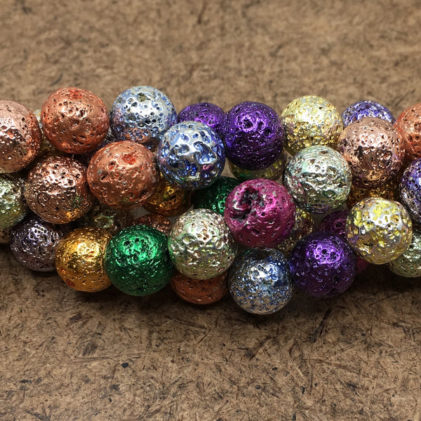 6mm Multicolored Lava Beads | Fashion Jewellery Outlet | Fashion Jewellery Outlet