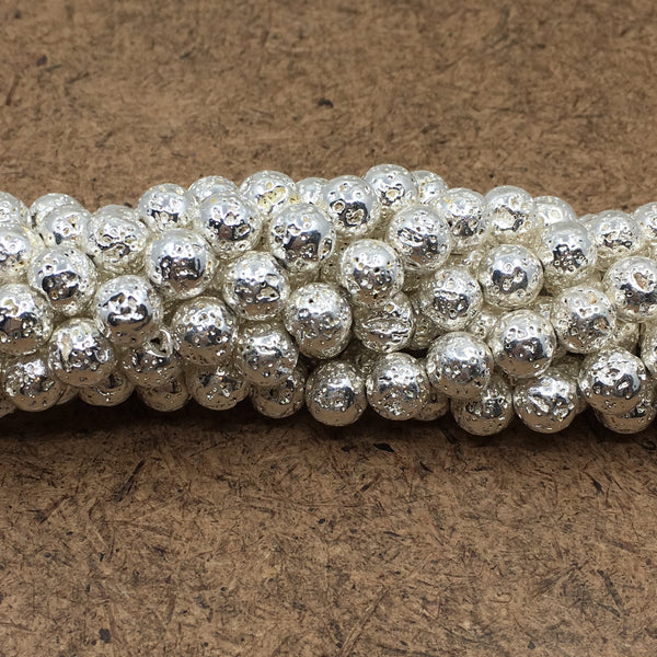 6mm Silver Lava Beads Fashion Jewellery Outlet
