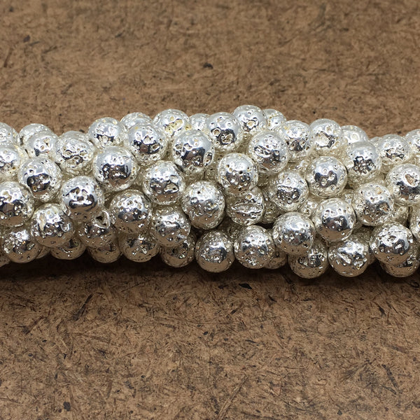 6mm Silver Lava Beads | Fashion Jewellery Outlet | Fashion Jewellery Outlet