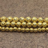 8mm Gold Lava Bead | Fashion Jewellery Outlet | Fashion Jewellery Outlet