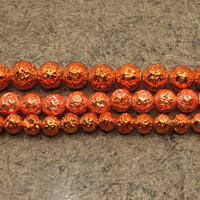 10mm Orange Lava Beads | Fashion Jewellery Outlet | Fashion Jewellery Outlet