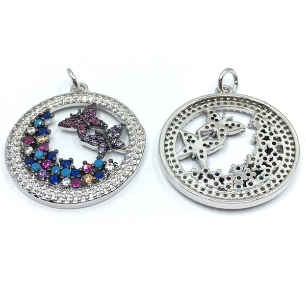Silver Butterfly Charms CZ Pave Charms | Fashion Jewellery Outlet | Fashion Jewellery Outlet