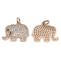 Rose Gold Elephant  CZ Pave Charm | Fashion Jewellery Outlet | Fashion Jewellery Outlet