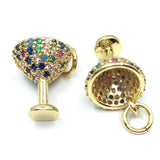 Martini Glass Charm CZ Pave Charm | Fashion Jewellery Outlet | Fashion Jewellery Outlet