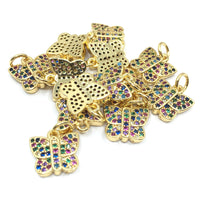 Gold Butterfly CZ Pave Charms | Fashion Jewellery Outlet | Fashion Jewellery Outlet