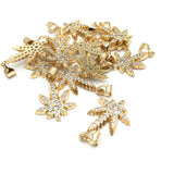 Gold Marijuana Weed Charm CZ Pave Charm | Fashion Jewellery Outlet | Fashion Jewellery Outlet