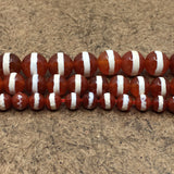 8mm Orange with White Striped Agate Beads | Fashion Jewellery Outlet | Fashion Jewellery Outlet