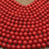 6mm Dyed Red Natural Coral Beads | Fashion Jewellery Outlet | Fashion Jewellery Outlet