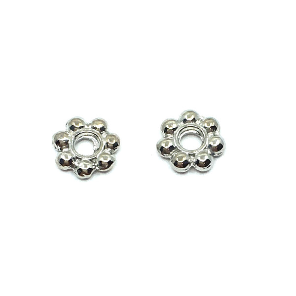 3mm Alloy Rhodium Plated Daisy Spacer Beads | Fashion Jewellery Outlet | Fashion Jewellery Outlet