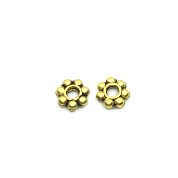 5mm Alloy Antique Gold Daisy Spacer Beads | Fashion Jewellery Outlet | Fashion Jewellery Outlet