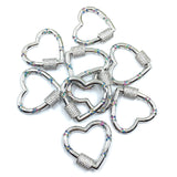 Silver Heart Shape Screw Clasp CZ Pave Lock | Fashion Jewellery Outlet | Fashion Jewellery Outlet