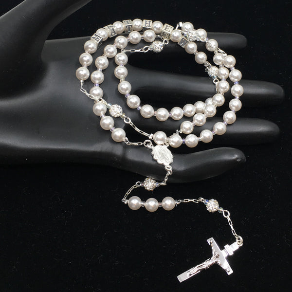Swarovski Pearl Custom Handmade Rosary | Fashion Jewellery Outlet | Fashion Jewellery Outlet