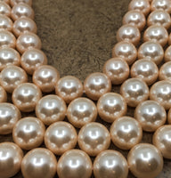 10mm Blush Peach Shell Pearls | Fashion Jewellery Outlet | Fashion Jewellery Outlet