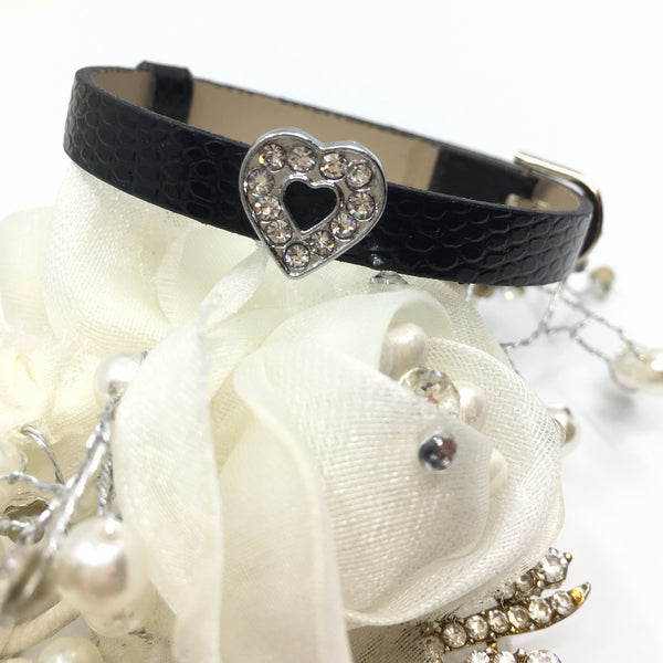 Alloy Slider Rhinestone Heart Shape Slider | Fashion Jewellery Outlet | Fashion Jewellery Outlet