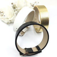 White Wide Faux Leather Strap Band | Fashion Jewellery Outlet | Fashion Jewellery Outlet