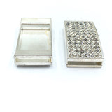 Alloy Slider Rhinestone Rectangle Slider | Fashion Jewellery Outlet | Fashion Jewellery Outlet