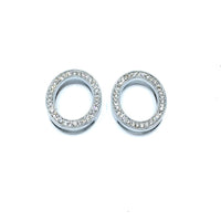 Alloy Slider Rhinestone Oval Shape Slider | Fashion Jewellery Outlet | Fashion Jewellery Outlet