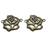 Alloy Dark Copper Rose Connector | Fashion Jewellery Outlet | Fashion Jewellery Outlet
