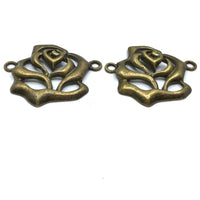 Alloy Dark Copper Rose Connector | Fashion Jewellery Outlet | Fashion Jewellery Outlet