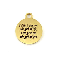 Life gave me gift of you Personalized Charm | Fashion Jewellery Outlet | Fashion Jewellery Outlet
