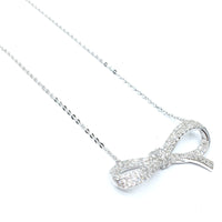Sterling Silver Ribbon CZ Necklace | Fashion Jewellery Outlet | Fashion Jewellery Outlet