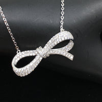 Sterling Silver Ribbon CZ Necklace | Fashion Jewellery Outlet | Fashion Jewellery Outlet