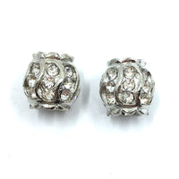 Silver Drum Beads Alloy Accent Bead | Fashion Jewellery Outlet | Fashion Jewellery Outlet