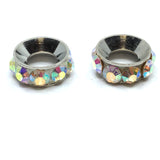Gunmetal AB Rondelle Round Bead | Fashion Jewellery Outlet | Fashion Jewellery Outlet