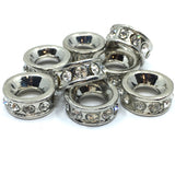 Rhodium Rondelle Round Beads | Fashion Jewellery Outlet | Fashion Jewellery Outlet
