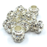 Silver Tube Shape Accent Round Beads | Fashion Jewellery Outlet | Fashion Jewellery Outlet