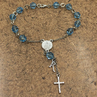 Aquamarine Swarovski Bead Rosary | Fashion Jewellery Outlet | Fashion Jewellery Outlet