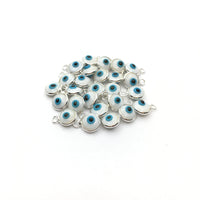 White and Blue Sterling Silver Evil Eye Charm | Fashion Jewellery Outlet | Fashion Jewellery Outlet