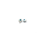 8mm White and Blue Sterling Silver Evil Eye Charm | Fashion Jewellery Outlet | Fashion Jewellery Outlet