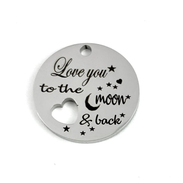 Love you to the moon & back Custom Charm | Fashion Jewellery Outlet | Fashion Jewellery Outlet