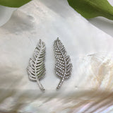Leaf CZ Pave Connector with clear/gold cubic zirconia | Fashion Jewellery Outlet | Fashion Jewellery Outlet