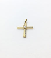 Gold Brass CZ Pave Cubic Zirconia Cross Charm | Fashion Jewellery Outlet | Fashion Jewellery Outlet