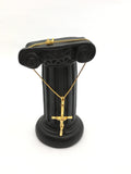 Gold Brass Jesus Cross Charm | Fashion Jewellery Outlet | Fashion Jewellery Outlet