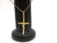 Gold Brass Jesus Cross Charm | Fashion Jewellery Outlet | Fashion Jewellery Outlet
