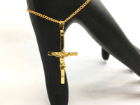 Gold Brass Jesus Cross Charm | Fashion Jewellery Outlet | Fashion Jewellery Outlet