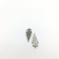 CZ Micro Pave Brass Dagger Charm with Black stones | Fashion Jewellery Outlet | Fashion Jewellery Outlet