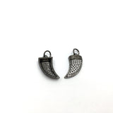 CZ Micro Pave Brass Horn Charm | Fashion Jewellery Outlet | Fashion Jewellery Outlet